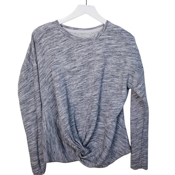 ABERCROMBIE & FITCH Gray Twist Front Space Dye Pullover Knit Top S - Picture 1 of 5